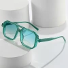 2022 New color-blocking sunglasses, European and American style, versatile double-beam rivet glasses, sporty candy-colored sunglasses for women details Picture